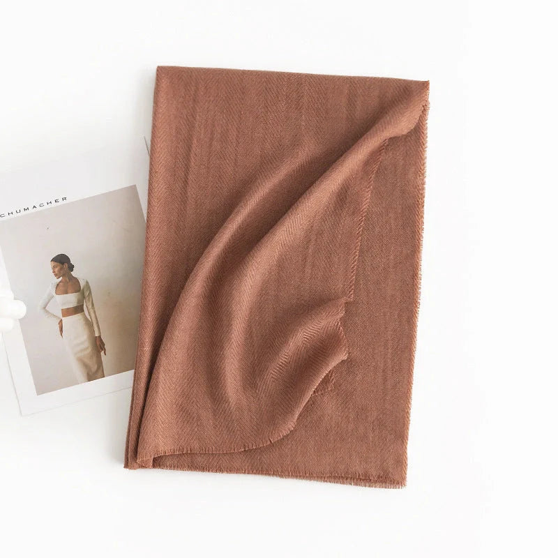 Stylish herringbone pattern artificial cashmere scarf for women in various colors