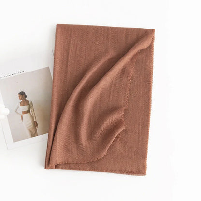 Stylish herringbone pattern artificial cashmere scarf for women in various colors