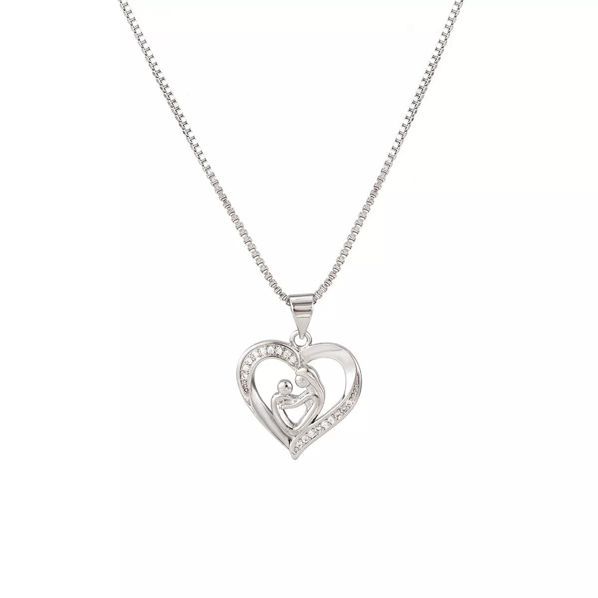 Mother's Day gift necklace with heart-shaped alloy pendant in gift box