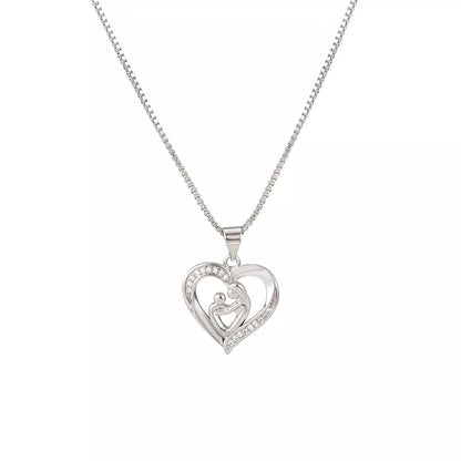 Mother's Day gift necklace with heart-shaped alloy pendant in gift box