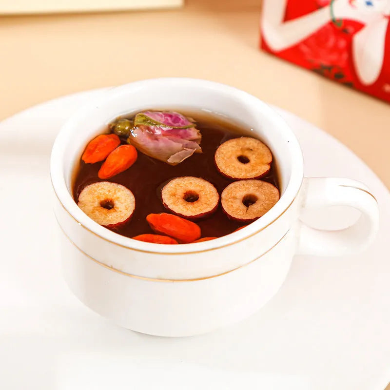 Brown Sugar Ginger and Jujube Tea with Red Dates Wolfberries Longans Roses Cinnamon Herbal Tea Bags Health-enhancing Substitute Tea Boxed 150g for Wellbeing