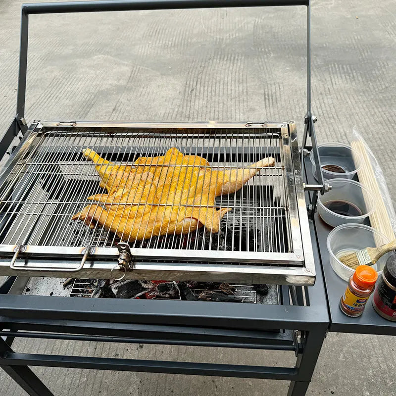 Flip BBQ Stove large foldable charcoal grill with detachable parts for outdoor cooking