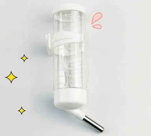 Green plastic ball kettle pet water feeder with leak-proof metal ball valve, shown alongside yellow, pink, white, and sky blue colour options.