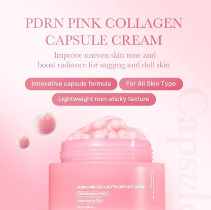 Pink collagen capsule cream with pearl extract in 50ml packaging