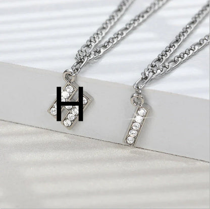 Personalized Stainless Steel Letter Anklet with Sparkling Zircon Accents