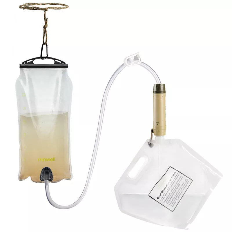 Outdoor Portable Emergency Water Filter with 0.1 micron filtration for clean drinking water