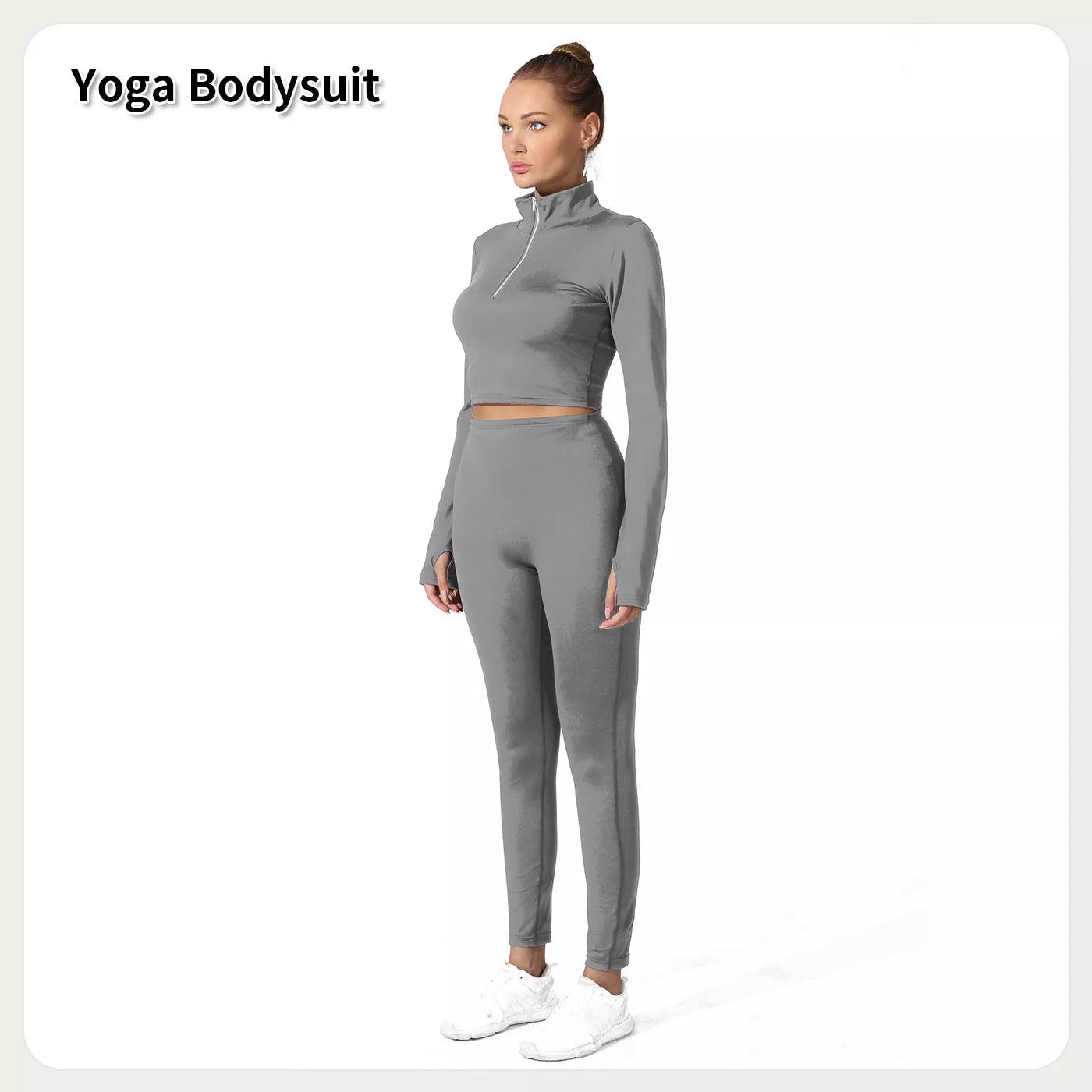 Women's solid color suit in black, coffee, and grey, available in sizes S to 4XL