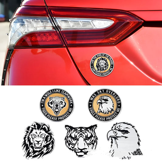 Aluminium car body badge sticker with lion design for vehicle exterior modification