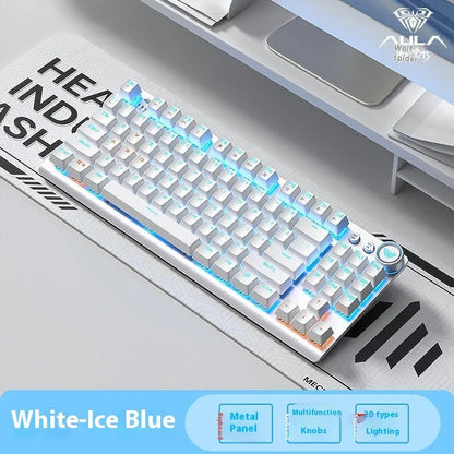 Tarantula wireless mechanical keyboard with side-engraved keycaps on a desk, showing compact 75% layout.