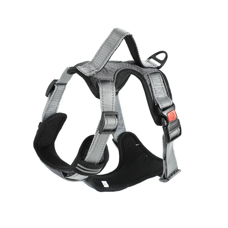 Polyester dog vest harness with hand-holding rope attachment in multiple colour options