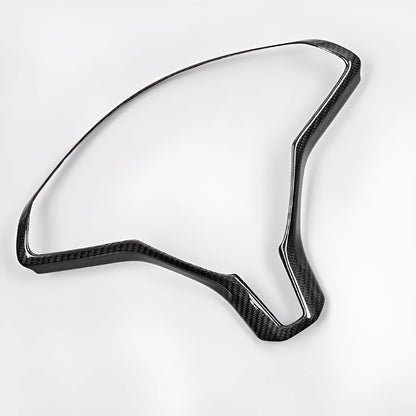 Tesla Model S steering wheel decorative trim in carbon fibre black finish