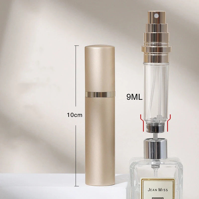 Portable perfume atomizer with compact, travel-friendly design and multiple color options