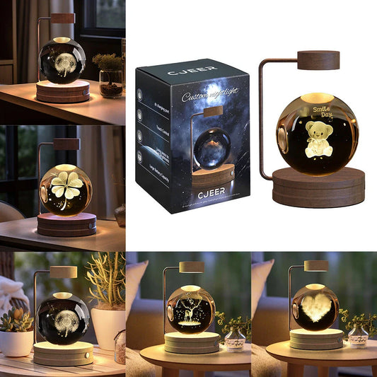 Captivating Crystal Ball Dinosaur Nightlight with Warm, Soothing Glow