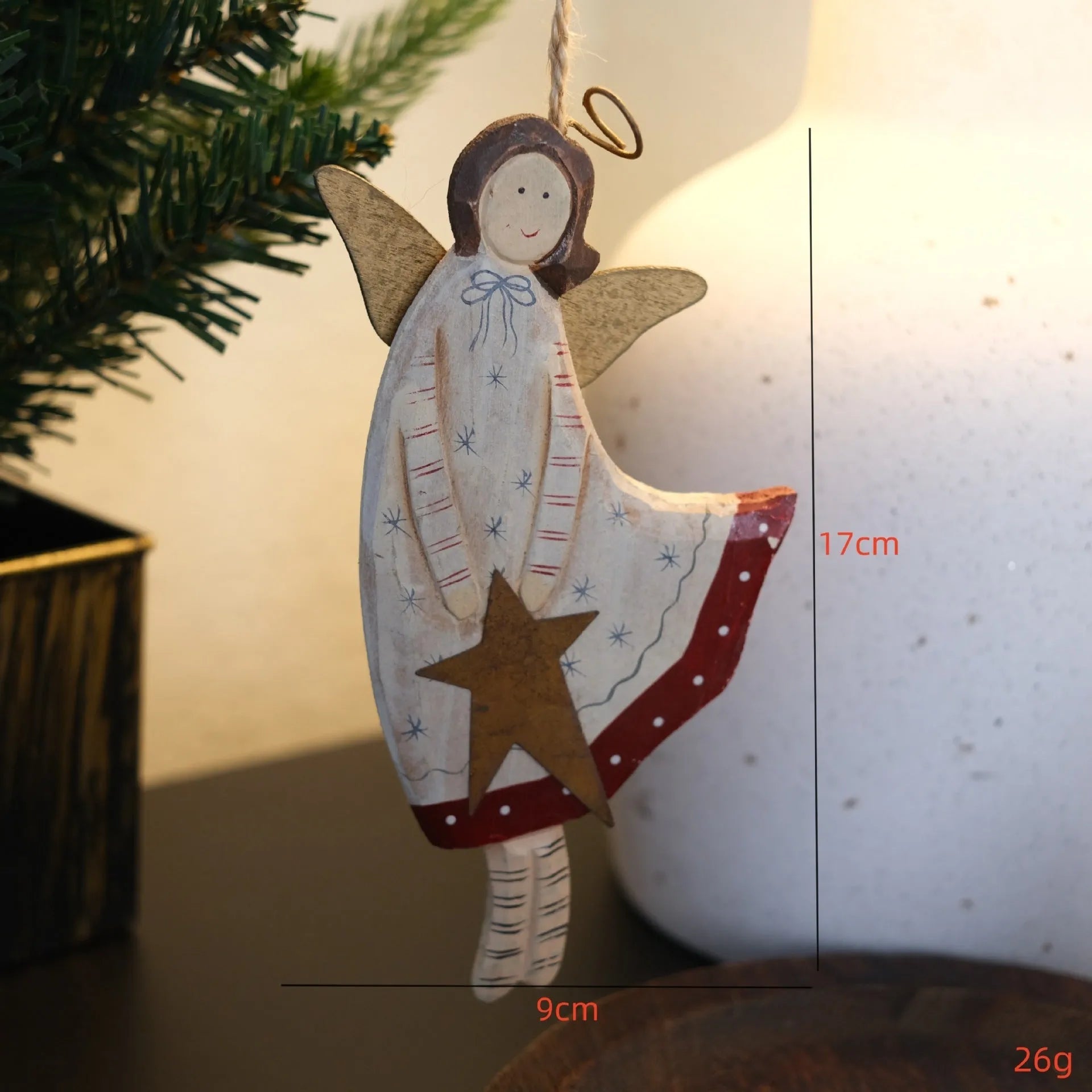 Hand-painted wooden door pendant with carved design options including love heart, XINGX pattern, or letters