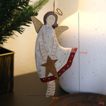 Hand-painted wooden door pendant with carved design options including love heart, XINGX pattern, or letters