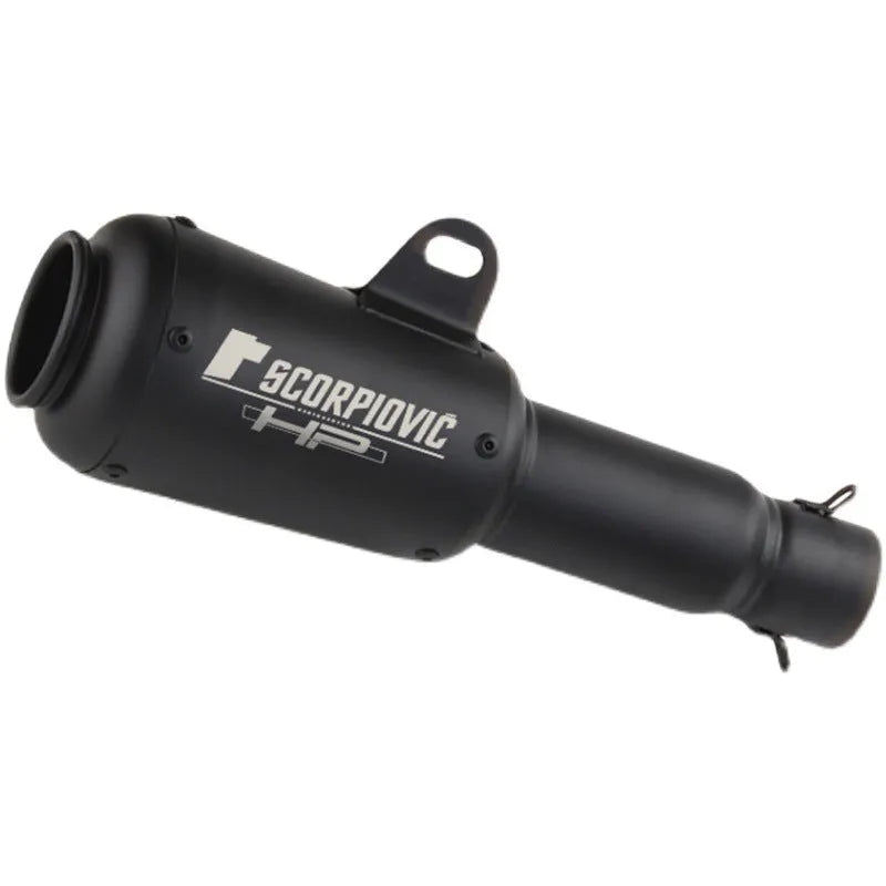 Universal stainless steel motorcycle exhaust pipe with decorative flower cover in black, titanium, half blue, or colourful finish
