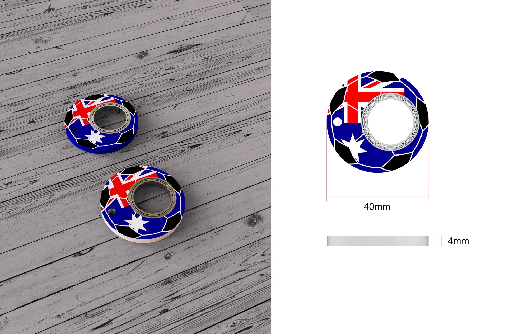 Football World Cup Fidget Spinner Keychain with Bottle Opener - Stress Relief Tool