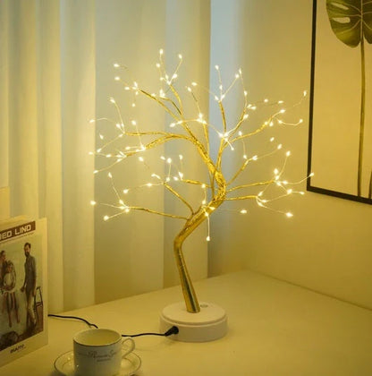 Shimmering Copper Charm - Enchanting LED light with copper wire design for a cozy, ambient glow in your bedroom