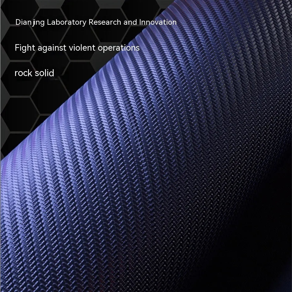 Black luminous gaming mouse mat with mech style graphics, water-repellent cloth surface, and USB cable