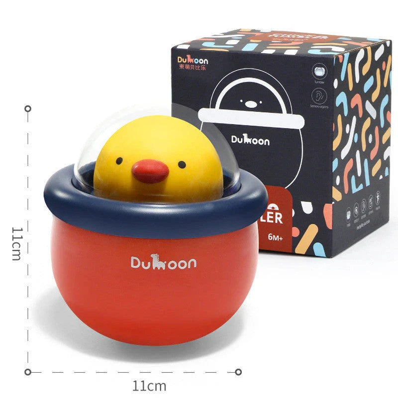Tumbling Chicken Rattle with Soothing Bells - Vibrant Colors, Smooth Design, and Engaging Features for Infant Development