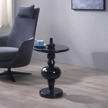 Nordic minimalist side table with 45cm diameter wood top and stainless steel base