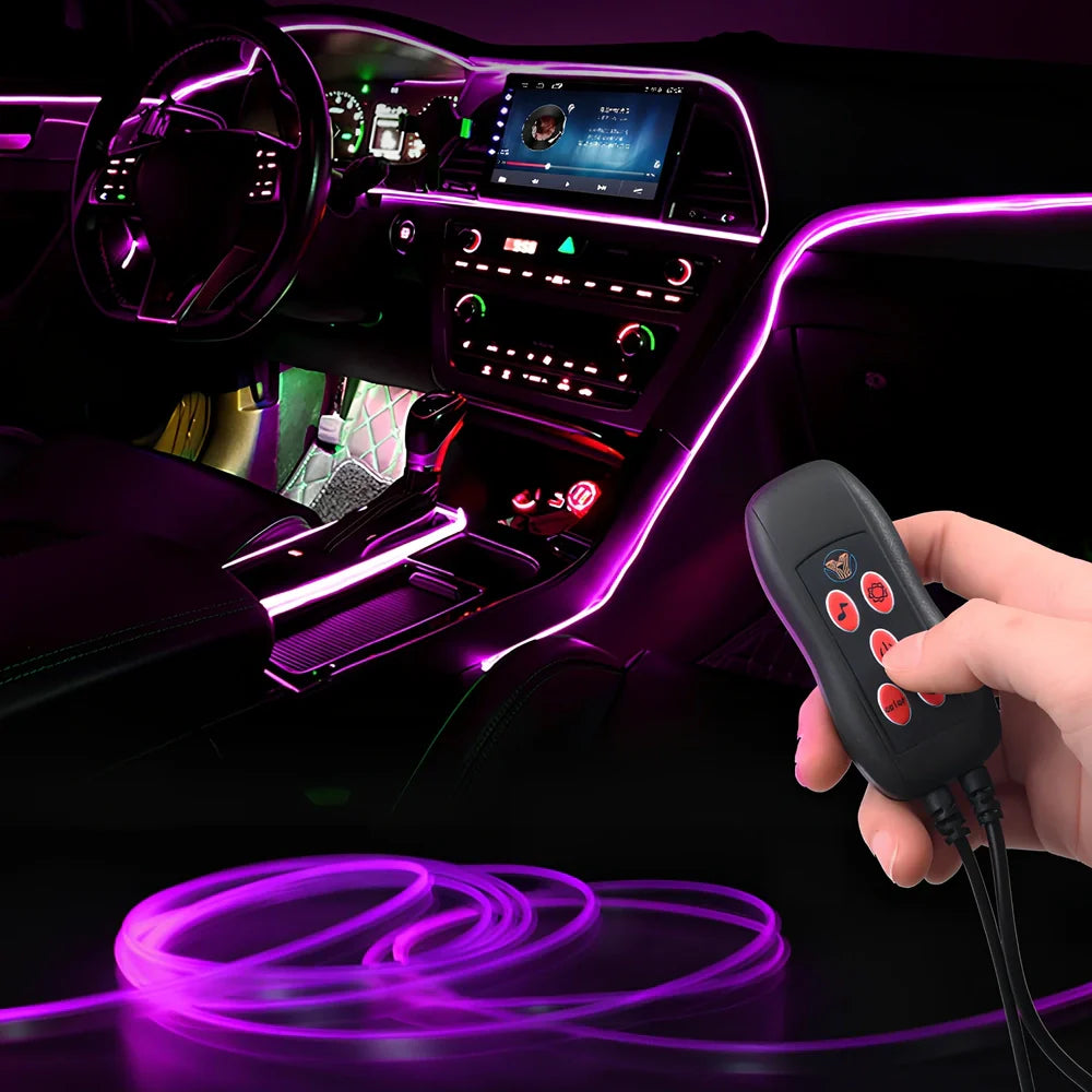 Car centre console LED ambient light strip with USB connector for 12V installation