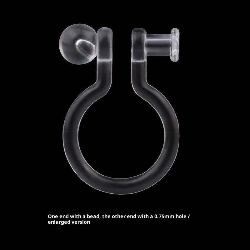 Transparent U-shaped plastic resin ear clip converter for stud earrings, unisex, single piece