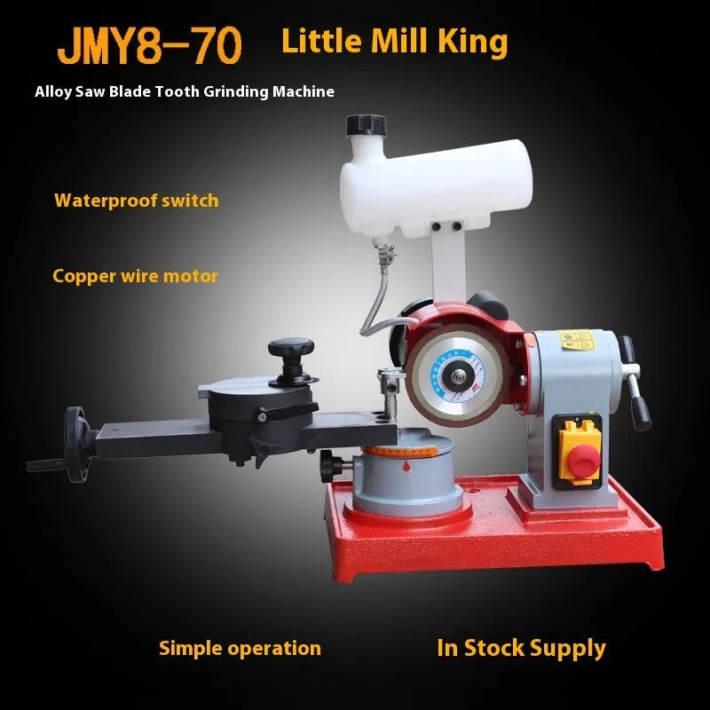 Xiao Mowang manual alloy circular saw blade sharpening machine on a workshop bench