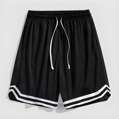 Men's gradient colour cropped trousers in loose fit, sizes M to 5XL, made from polyester.