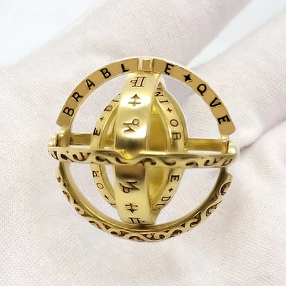 Germany Astronomical Ball Ring Necklace with flip deformation feature in silver and gold