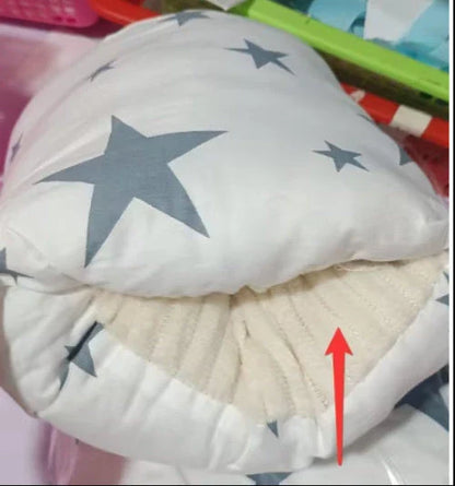 Adjustable cotton nursing pillow with various colorful designs, providing comfort and support for breastfeeding and bottle-feeding