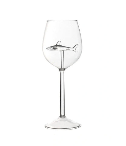 Crystal shark red wine glass with rotating design, lead-free, 300ml capacity