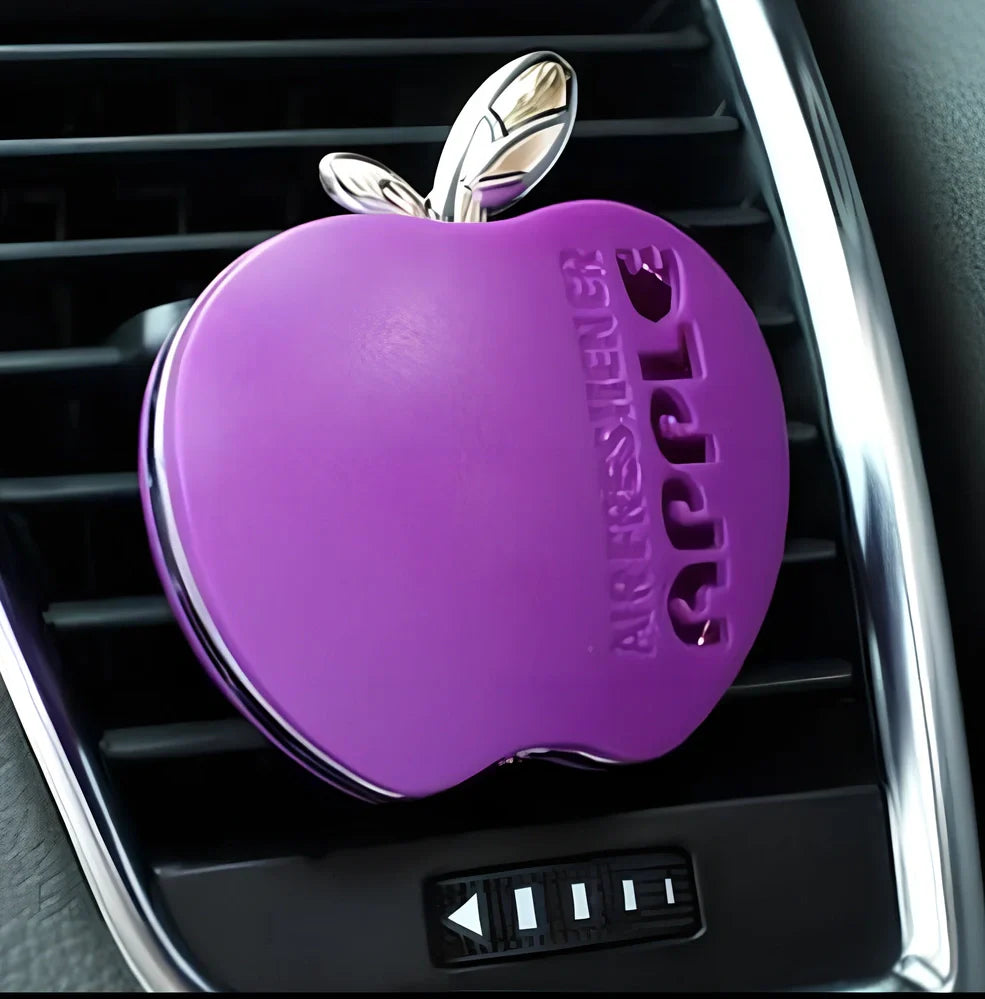Apple-shaped car vent perfume in six colours with solid fragrance balm and clip installation