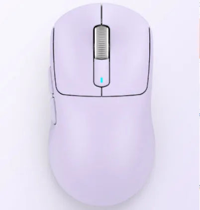 Wired wireless Bluetooth three-mode rechargeable mouse in black, white, lavender, red, or orange with antislip tape options