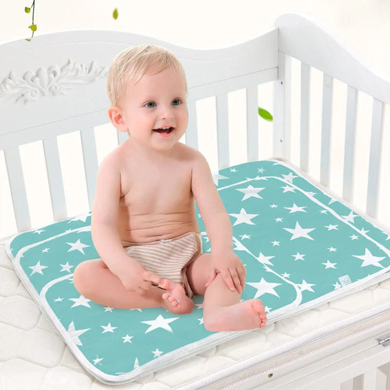 Cotton cartoon waterproof baby changing pad with multiple patterns