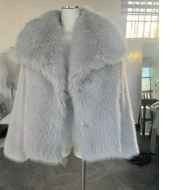 A warm and stylish plush coat for women, available in a variety of colors and sizes.