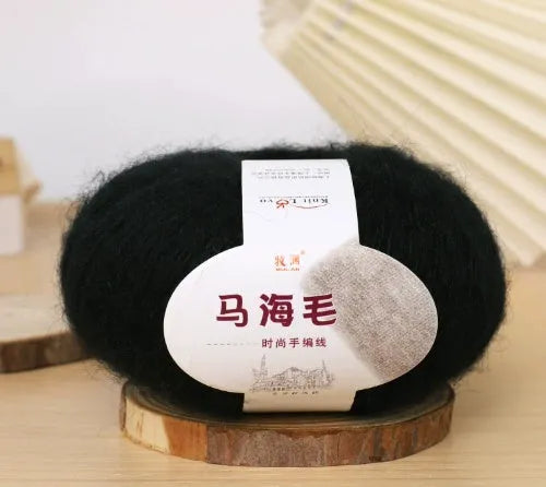 Mohair scarf DIY kit with wool ball and hand-weaving instructions for 180cm spring accessory