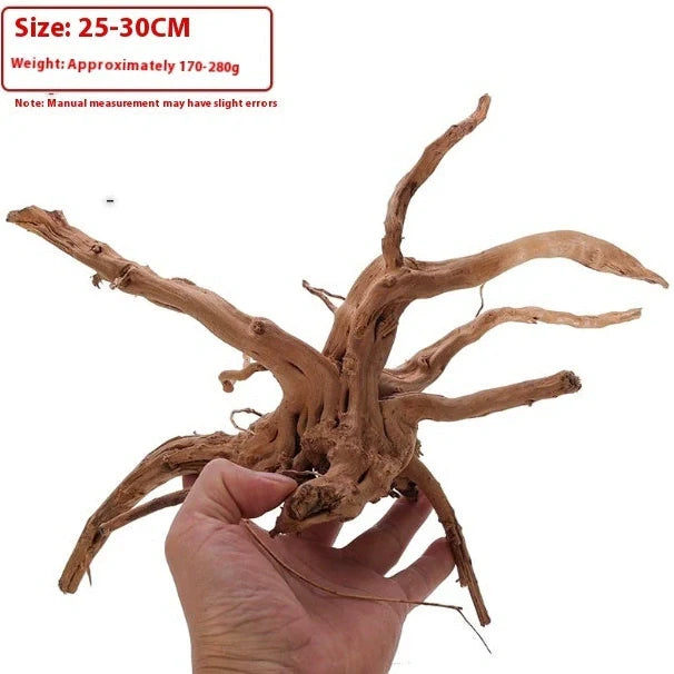 Xiaoqi root natural wood aquarium ornament resembling azalea root with branching texture