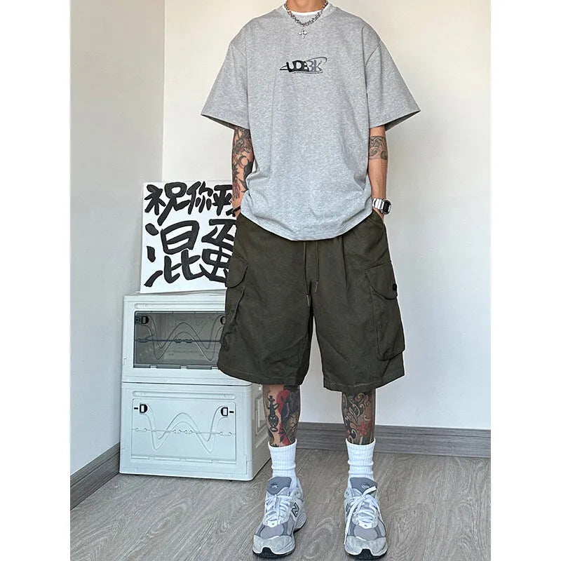 Men's loose straight casual shorts in American style available in multiple sizes and colours