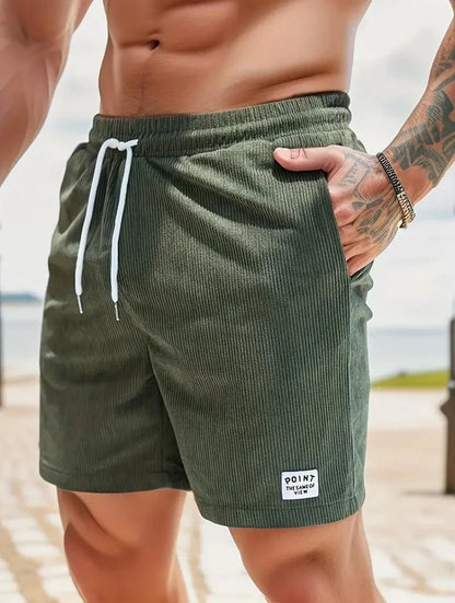 Comfortable corduroy drawstring shorts in a variety of stylish colors, perfect for casual summer wear.