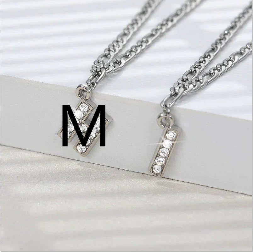 Personalized Stainless Steel Letter Anklet with Sparkling Zircon Accents