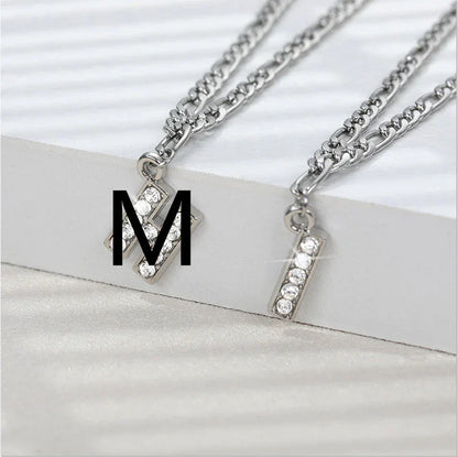 Personalized Stainless Steel Letter Anklet with Sparkling Zircon Accents