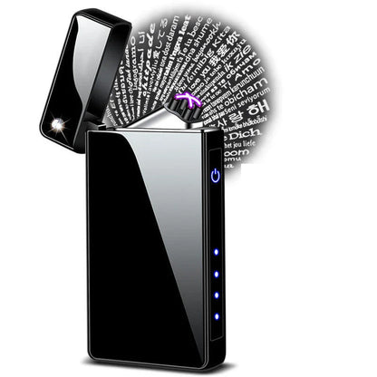 Engraved rechargeable electric lighter with '100 kinds of love' projection feature, available in various ice-inspired color options