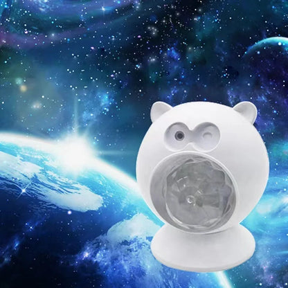 Astronaut Star Water Wave Projection Lamp showing celestial pattern projection on ceiling