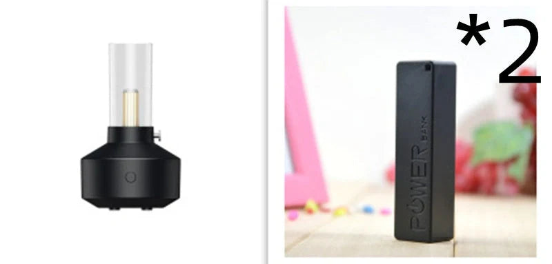 Retro light aroma diffuser with LED night light and humidifier in white and black
