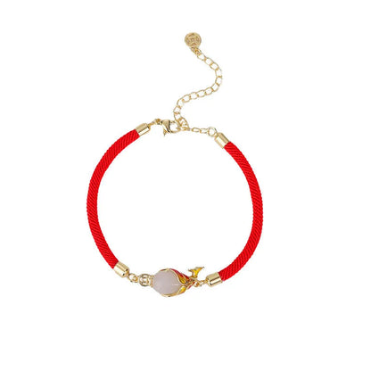 Copper koi hand strap and necklace set in lucky red with electroplating treatment