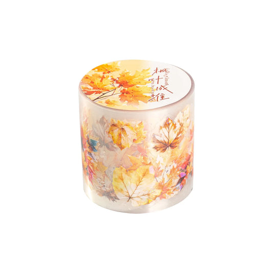 Deciduous Poetry Series DIY decorative stickers roll with 40mm width, 2m length, and PET material in nature colours