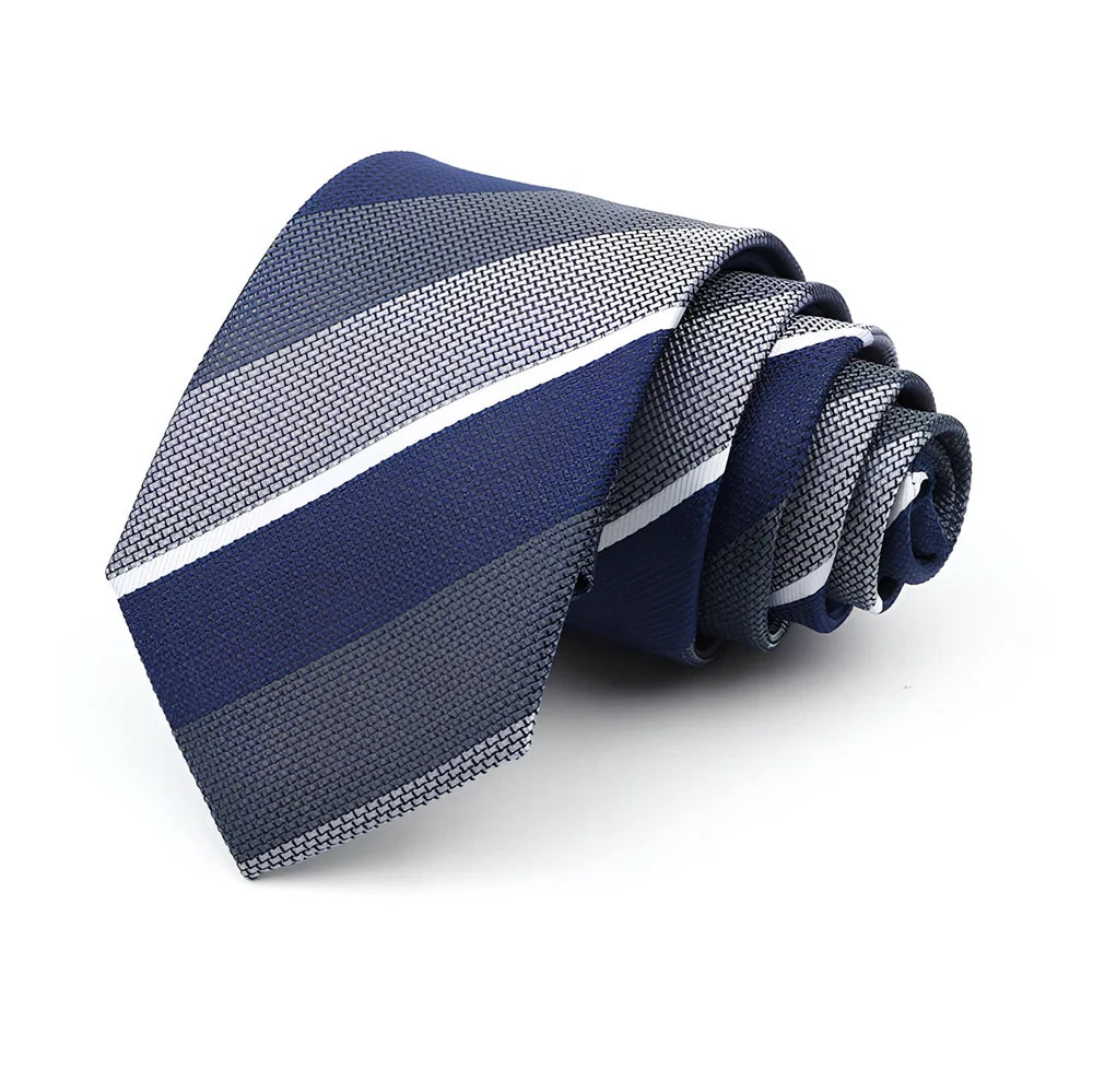 Men's 6cm skinny plaid polyester tie, 145cm length, in various patterns for casual professional look