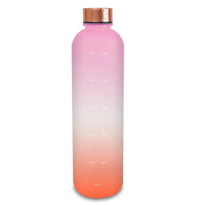 1-litre Tritan sports water bottle with frosted gradient finish and integrated handle in blue powder gradient colour