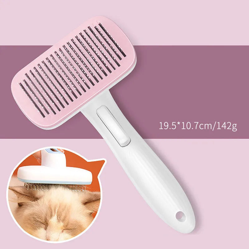 Automatic pet hair removal comb for dogs and cats with one-click needle technology